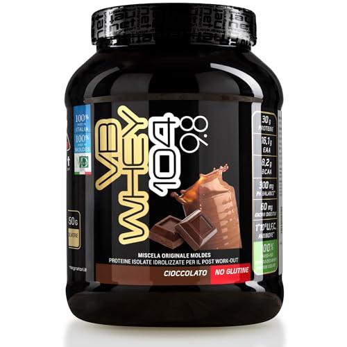 NET Integratori VB WHEY 104 9.8 Optipep - 450g Cioccolato - Proteine Isolate Idrolizzate per via Enzimatica Con EAA e BCAA - Massimizza Sintesi Proteica, Crescita e Mantenimento Muscolare
