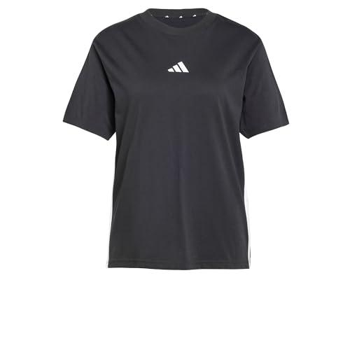 adidas Femme Essentials 3-Stripes Cotton T-Shirt, Black/White, L