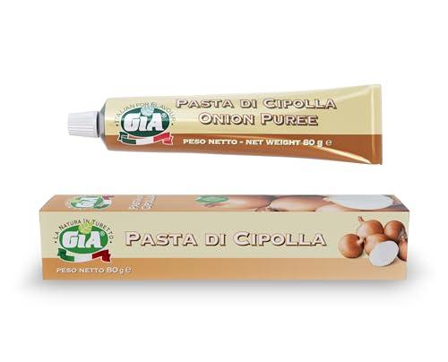 GIA Pasta di Cipolla, 6 Tubetti da 80g – Ideale per l'Aperitivo, per Insaporire Antipasti, Toast e tante Ricette, Senza Glutine, Confezione Riciclabile e Anti-Spreco
