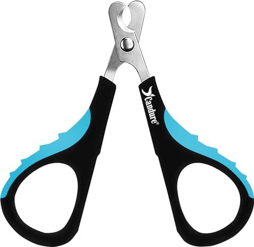 Candure Tagliaunghie Gatto Professionale Tagliaunghie Coniglio Acciaio Inossidabile- Unghie Gatto Fresa per Cavie, Uccelli, Cuccioli, Gattini e Cani Piccoli Animali (Blu)