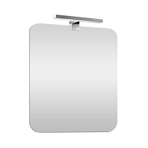 Inbagno Specchio Bagno 70x90 cm con Lampada, Installazione Reversibile, Completa di LED Luce Fredda 30 cm a Risparmio energetico