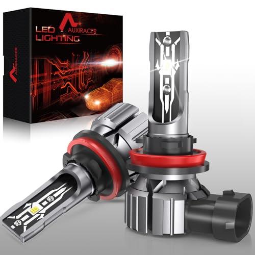 AUXIRACER H11/H9/H8 LED, 30000LM 80W 6500K luce bianca forte, H11/H9/H8 LED lampadina 1:1 dimensioni alogene, plug and play, lampadina faro per 12V auto o moto, 2 lampadine