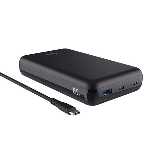 Trust Laro Power Bank 100W per Laptop Ricarica Rapida, Powerbank 20000mAh 2x USB-C 1x USB-A, Caricatore Portatile, Batteria Esterna Power Station Macbook iPad iPhone Steam Deck Dell Asus HP