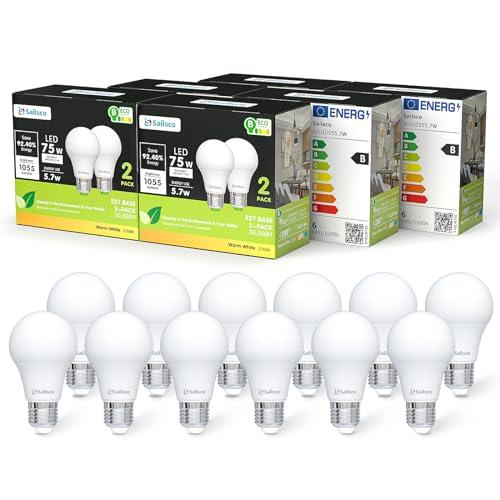 sailsco Lampadine LED E27,Risparmio Energetico LED A60,Lunga Durata,Basso Consumo,Non Dimmerabile
