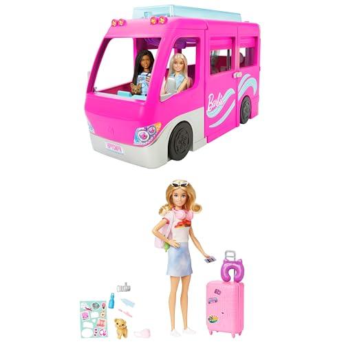 Barbie Bundle, Barbie DREAM CAMPER Vehicle Playset (HCD46) + Barbie Doll e accessori (HJY18), 2 giocattoli per bambini + 3 anni
