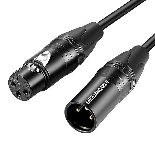 SHULIANCABLE Cavo XLR Bilanciato, Cavo per Microfono Professionale, 3 Pin XLR Maschio a XLR Femmina per Mixer Audio, Alimentazione Phantom, Registratore, Amplificatore, Macchina Fotografica ecc (1M)