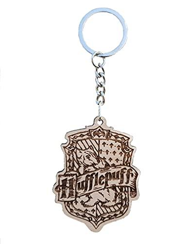 Portachiavi in legno 4 casate magiche Harry P Grifondoro, Tassorosso, Corvonero, Serpeverde