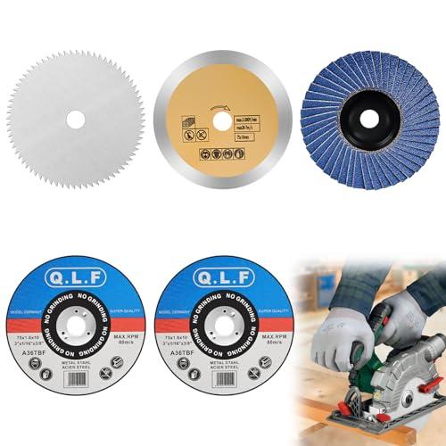 NUTKIT 5 Dischi da Taglio, 76 X 1,2 mm Metallo Acciaio INOX per Smerigliatrice Angolare, Dischi Smerigliatrici, Disco Flessibili, sottili e resistenti, Per Ferro, Acciaio Inox, Acciaio, Lamiera