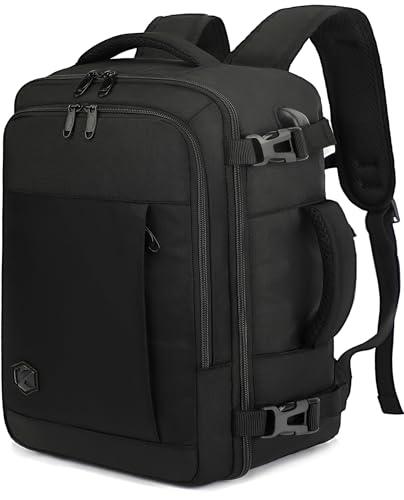 VANKEV Zaino da Viaggio per Ryanair EasyJet Eurowings Wizz Air 40x30x20 Bagaglio a Mano 24L Zaino Aereo Cabina per Aerei Adatta a Laptop da 15,6 Pollici NERO