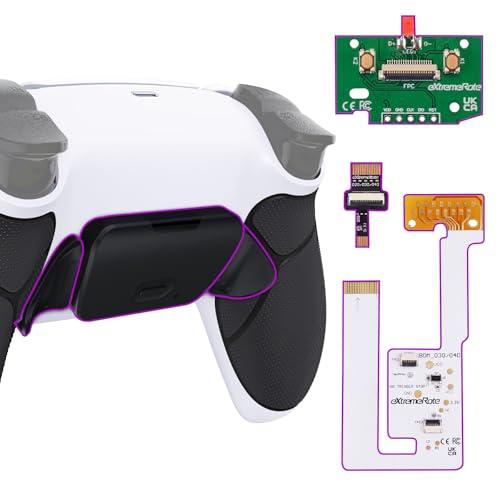 eXtremeRate RISE Remap Kit Programmabile per ps5 Controller BDM-030/040/050,Tasti Aggiuntivi Palette Back Button Cover Grip Gomma Pulsante Posteriore per ps5 Joystick-Nero&Nero