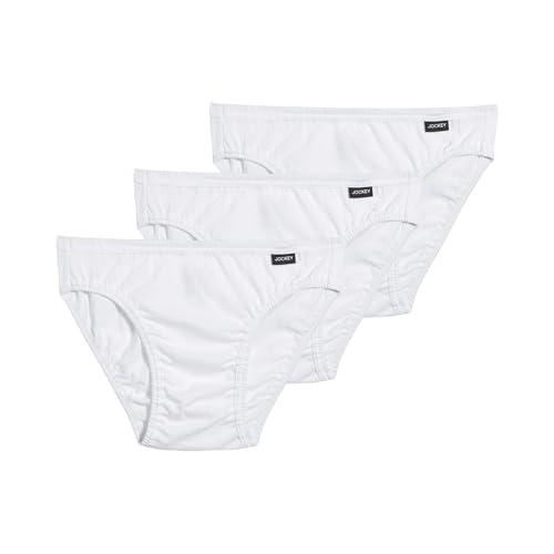 Jockey Men's Underwear Elance Bikini - 3 Pack, white, L