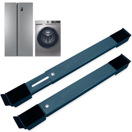 Druuzyl 2 Pezzi Carrello Regolabile per Lavatrice, Supporto con Ruote Antiscivolo - verde inchiostro, Portata 300 kg per Frigorifero/Divano/Armadio (Gomma Rinforzata)