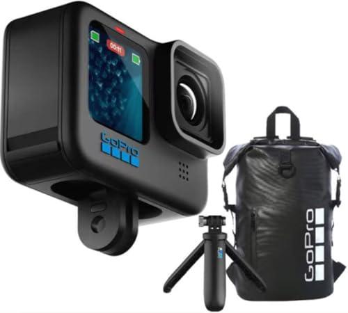 GoPro HERO12 Bundle (con manico corto/treppiede | SwagBag | Custodia per il trasporto | Scheda SD da 64 GB)