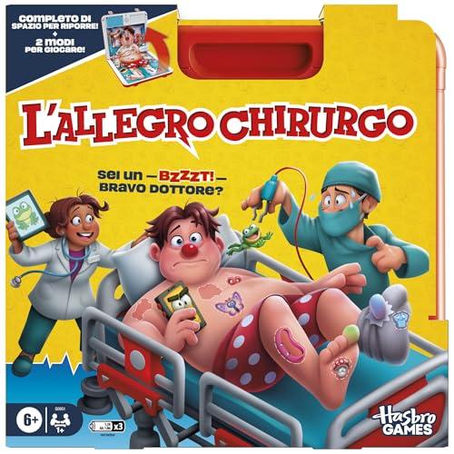 Hasbro Gaming, L'Allegro Chirurgo, Gioco da Tavolo Elettronico, Ideale per Famiglia e Amici, per Bambini e Bambine dai 6 Anni in Su, Include Valigetta Tutto in Uno, per 1 o Più Giocatori, in Italiano