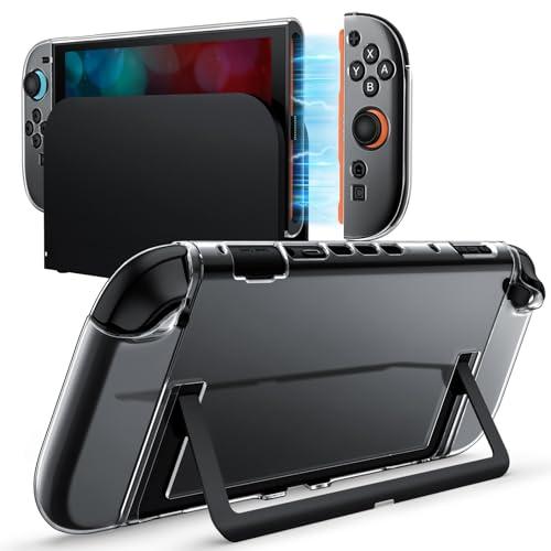 JETech Trasparente Custodia Dockable per Nintendo Switch 2 (2025) 7,9 Pollici, Cover Presa Morbida TPU per Joy-Con Staccabili, Guscio Posteriore in PC Portatile Sottile, Antigraffio