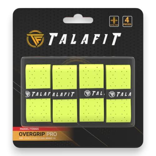 Overgrip PadDel TALAFIT - Grip Padel - Padel overgrip Impugnatura Pala Padel - Perforata - Overgrip Padel - Grip Tennis (Giallo x4)