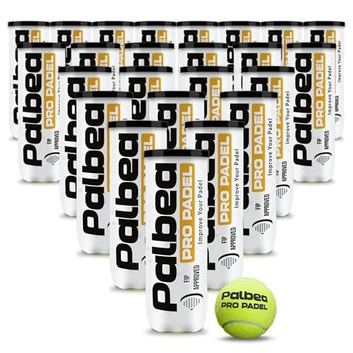 Palbea PRO PADEL - Palline Padel Approvate FIP - 1 Cartone x 24 Tubi - Palle Padel con Feltro HV ad Alta Visibilità. Qualità Premium. Ideali per Allenamenti e Tornei. Pressurizzate, Durature e Veloci