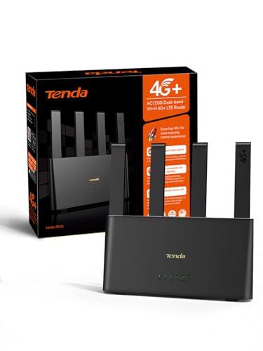 Tenda 4G08 Router 4G+, Router WiFi con SIM, Modem 4G AC1200 Dual-Band, LTE Mobile CAT6 300Mbps, Scheda Nano SIM, 4 Antenne Esterne, Porta LAN/WAN Gigabit, OpenVPN, MU-MIMO, Mesh Wi-Fi+, Plug & Play