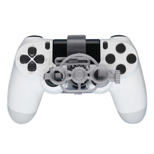 Generico Volante di ricambio per PS4 Controller Giochi di corse Mini Sterzo 3D Stampa ruota ausiliario Controller di gioco Joystick Simulatore Gamepad (Silver)