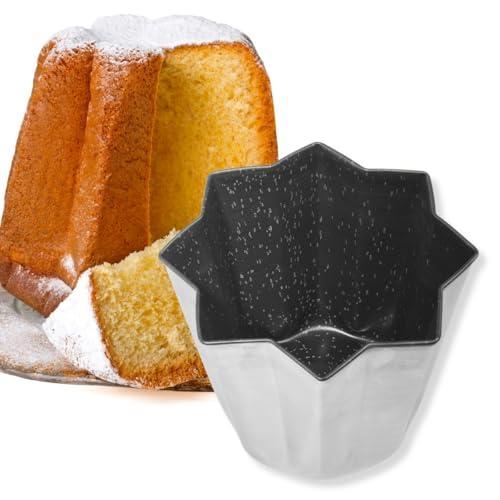 NAMAI Stampo Pandoro, Stampo Pandoro 1 Kg, Alluminio,Stampo per Pandoro Antiaderente Rivestimento Elegante Effetto Pietra, Made In Italy,