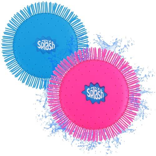 COM-FOUR® 2x frisbee ad acqua - disco da lancio in schiuma e silicone Ø 17 cm - gioco acquatico in colori vivaci, extra morbido (02 pezzi - Frisbee 17 cm)