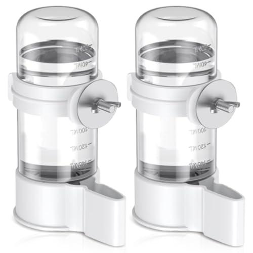 2 Pezzi Distributore Acqua Uccelli, 140ml Mangiatoia per Uccelli Automatica, Trasparente Abbeveratoio per Beverino, Dispenser Acqua Cibo per Pet Bird Parrot Pigeon