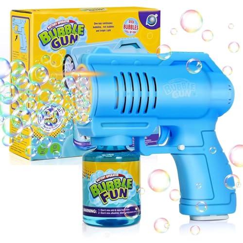 FORMIZON Pistola Bolle di Sapone, Bubbles Pistola Sparabolle di Sapone 4000+/Min, Spara Bolle di Sapone Automatico con Soluzione da 130 ml, Pistola Sparabolle per Festa/Nozze (Blu)