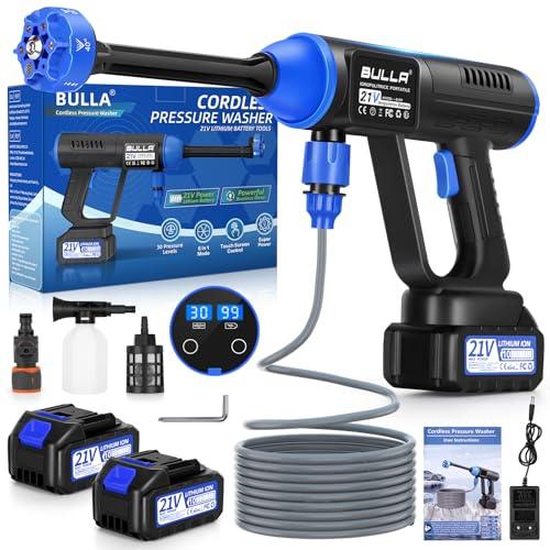 Idropulitrice a Batteria, Idropulitrice Portatile con 6 In 1 Ugello, idropulitrice senza fili ad alta pressione Con display LCD e regolazione touch a 30 livelli di pressione
