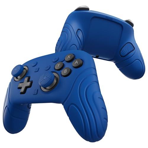 PlayVital Cover per Nintendo Switch 2 Pro Controller, Custodia Silicone Protettiva con Copri Tasti Posteriori, Gommini e Adesivi, Accessori Antiscivolo Antiurto, Samurai-Blu