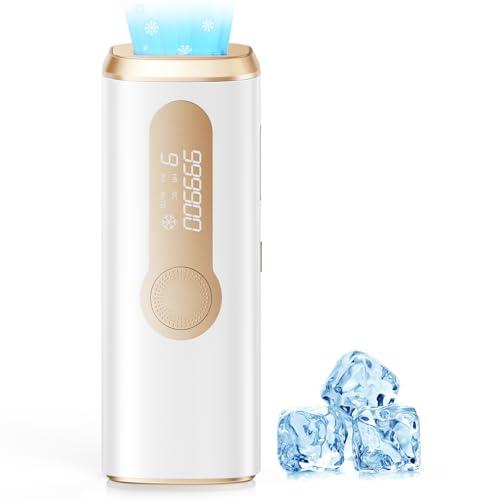 Haarlosy Epilatore Luce Pulsata con Ghiaccio, 3 IN 1 IPL Epilatore Laser per Donna e Uomo, 9 Livelli di Energia Regolabile Adatto a Corpo, Viso, Ascelle, Gambe Sensibili (Bianco)