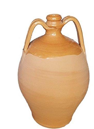 FIASCA SMALTATA IN TERRACOTTA FATTA A MANO SUL TORNIO ; ALTEZZA CM. 25.