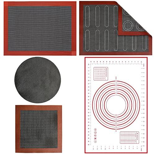 Tappetino Microforato per Forno, 2 PCS Tappetino da Forno in Silicone, Tappetino a Doppia Faccia Antiaderente, Resistente al Calore e Riutilizzabile
