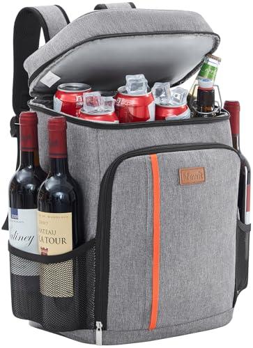 Lifewit Zaino Termico Impermeabile, Morbido Zaino Frigo Borsa, Frigo Leggera a Prova di Perdite per Uomo e Donna, Borse Termica Porta Pranzo per Lavoro Picnic Spiaggia Campeggio Viaggio, Grigio, 30L