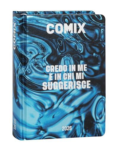 COMIX - Diario Mini Giornaliero 16 Mesi, Diario Scuola 2025-2026, con Copertina Rigida, Ideale per la Scuola Media e Superiore, 11x15.3h cm, Metal