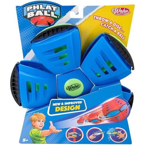Wahu - PHLAT BALL Classic - Blu - Frisbee Volante Trasformabile in Pallone - Giochi da Giardino per Bambini dai 5 Anni - Palla Innovativa 15,7 cm - Frisbee 22,9 cm - 2+ Giocatori