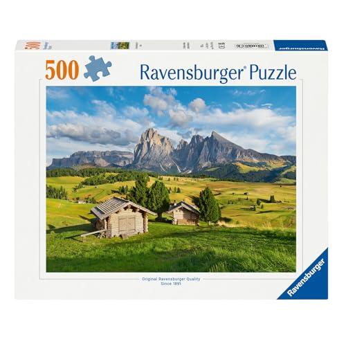 Ravensburger - Puzzle 500 Pezzi Alpe Di Siusi | Puzzle Per Adulti 500 Pezzi | Puzzle Adulti Per Bambini Dai 14 Anni In Su | Regalo Compleanno Per Bambini Dai 14 Anni In Su | Misure 49x36cm