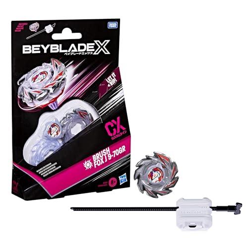 Hasbro Beyblade X, Set Starter Pack Brush Fox J 9-70GR CX con Trottola bey di Attacco e Lanciatore