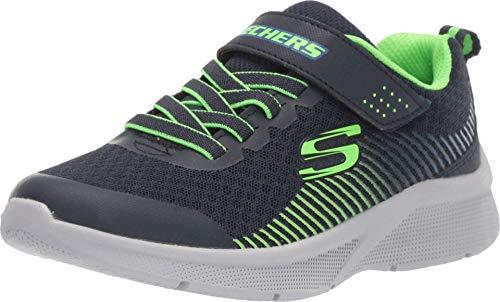 Skechers Microspec, Sneaker Bambini e ragazzi, Tessuto Blu Navy Lime Blue Trim Nvlm, 38 EU