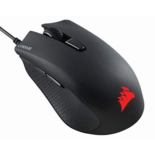 Corsair Harpoon PRO RGB, FPS/MOBA Mouse Gaming Ottico 12000 DPI Ottico Sensore, Leggera, 6 Pulsanti Programmabili, Retroilluminazione LED RGB, Nero