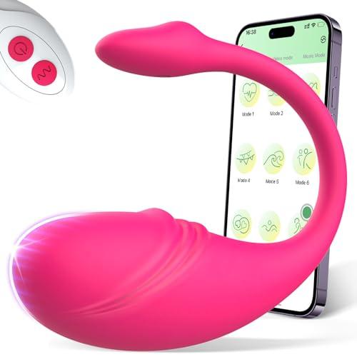 Vibratore Donna Bluetooth con uovo Vibrante Telecomandato, Sex Toys Vibratori Stimolatore Clitorideo Femminile Portatili Bullet G-Spot, APP Vibratore per Donna per Mutandine Vibranti Toys (Rosa)
