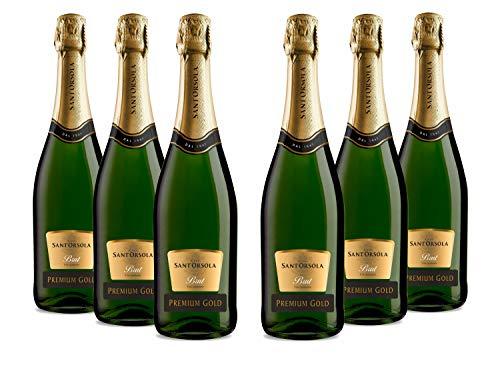 Sant'Orsola - Spumante Brut Premium Gold 11%, da Uva Glera, Gusto Fresco e Fruttato con Note di Mela e Pesca Bianca, 6x750 ml