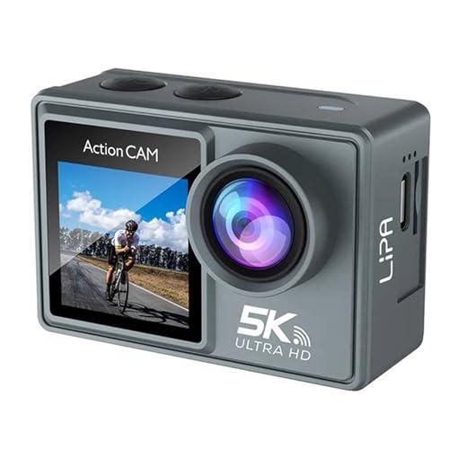 Lipa AT-M40R 5K Action Camera IPS Wifi - Action camera impermeabile - 21 accessori- risoluzione 5K - Dual Screen - Connessione microfono USB - SD fino a 256 GB - Remote -4K 60 FPS