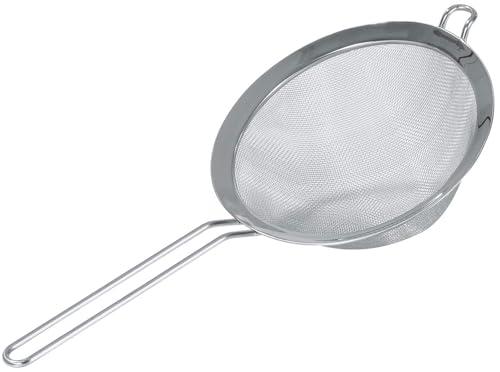 Fackelmann Colino Grande a Maglia Fine Ø 15 cm in Acciaio Inox – per Setacciare Grandi Quantità di Farina, Zucchero a Velo, Spezie – per Scolare Pasta, Verdure, Frutta - Lavabile in Lavastoviglie