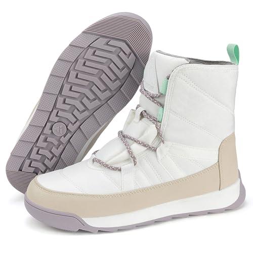 Mishansha Stivali da Neve Donna Antiscivolo Caldi Scarpe Invernali Comfort Beige 40EU