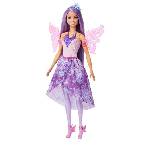 Barbie - Bambola Fantasy Fashion, con abiti e 8 accessori inclusi per creare 10 look, coda da sirena, ali di fata, collane, scarpe e molto altro, giocattolo per bambini, 3+ anni, JCP74