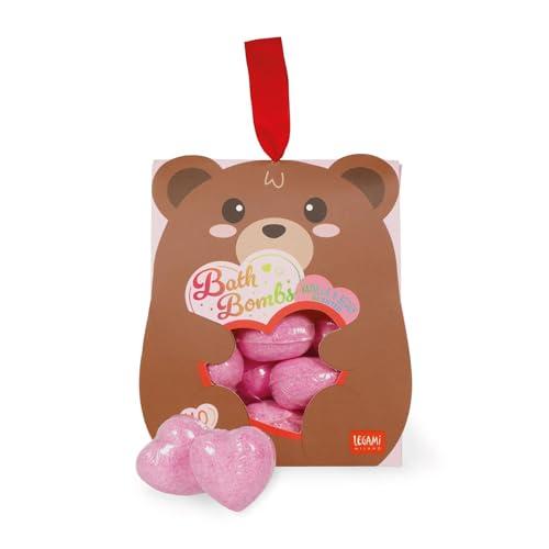 Legami - Set di 10 Bombe da Bagno - Bath Bombs, a Forma di Cuore, Profumate, con Ingredienti Naturali, 100% Vegane, Testate Dermatologicamente