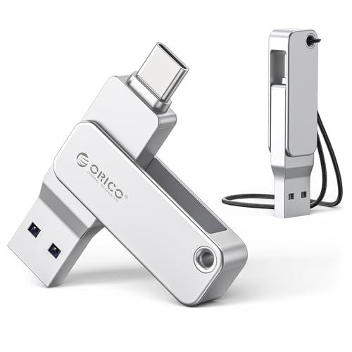 ORICO Chiavetta USB 128 GB, Mini Chiavetta USB 3.2 Gen 1 (Doppia USB-C/USB-A), Pen Drive Portatile, Lettura 150 MB/s, Compatibile con iPhone 15/16/17, Android, Tablet, Laptop -EB05