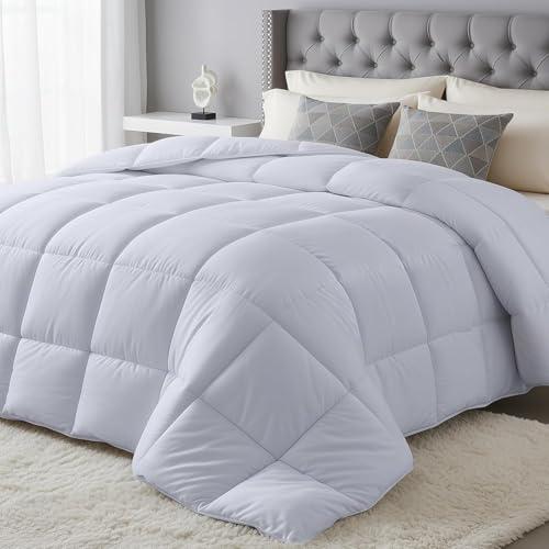 Utopia Bedding Piumino 220 x 240 cm, Piumone Letto Matrimoniale, 100% Imbottitura in Fibra Cava, Trapunta in Microfibra per Tutte le Stagioni (Bianco)