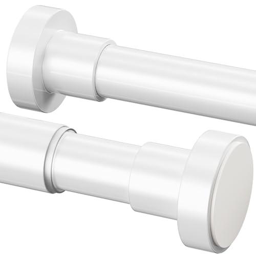 Bastone per Tenda a Pressione Bastone a Pressione per Tenda Senza Forare, Estensibile per Bagno Doccia Camera Tende, Lunghezza 85-160 cm, Ø25 mm, Bianco