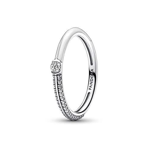 Pandora Me 192528C02-52 anello doppio bianco e pavé